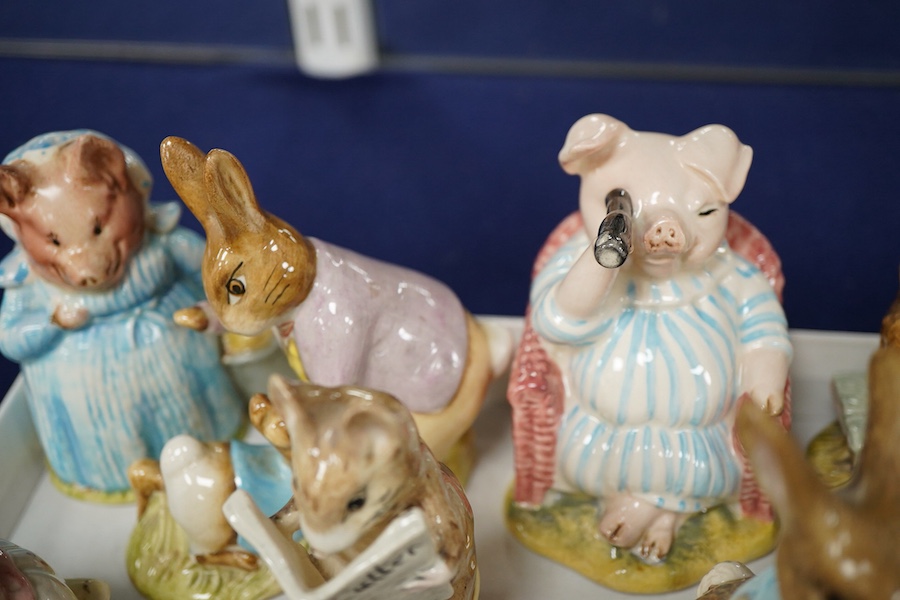 Thirteen Beswick Beatrix Potter characters, all stamped to base, tallest 11.5cm